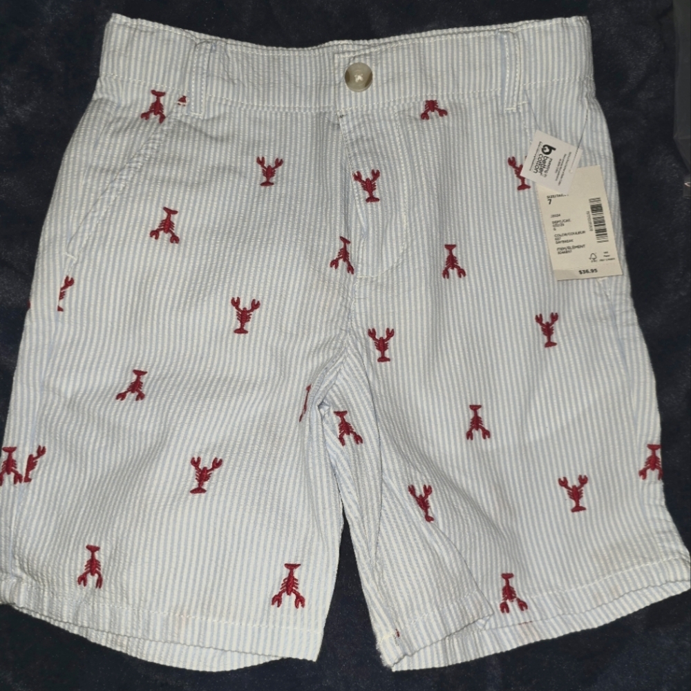 🦞NWT Gymboree Boys Size 7 Lobster Shorts🦞